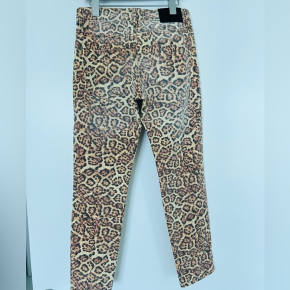 Free People Cropped Distressed Leopard Print Jeans - Picture 5 of 7